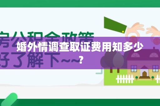 龙南婚外情调查取证费用知多少？