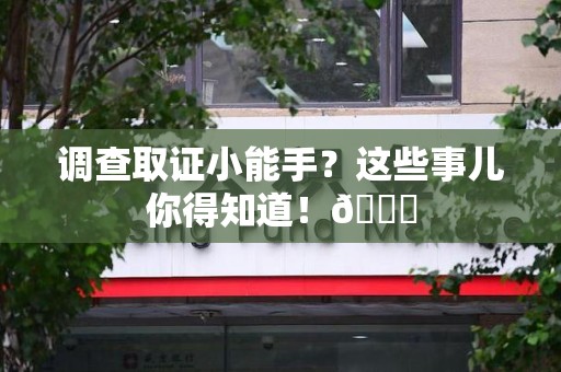 龙南调查取证小能手？这些事儿你得知道！😎
