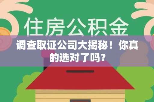 龙南调查取证公司大揭秘！你真的选对了吗？