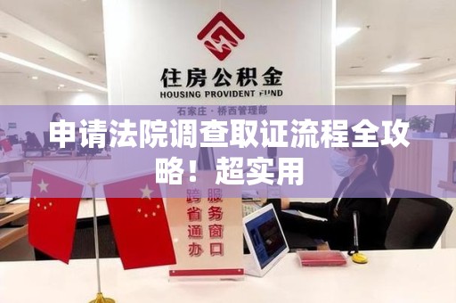 龙南申请法院调查取证流程全攻略！超实用
