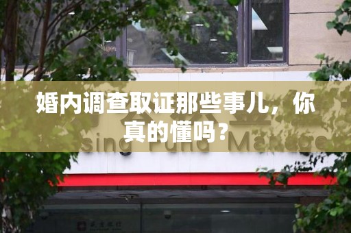龙南婚内调查取证那些事儿，你真的懂吗？