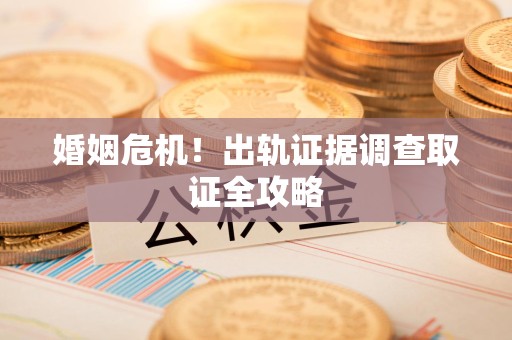 龙南婚姻危机！出轨证据调查取证全攻略