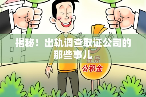 龙南揭秘！出轨调查取证公司的那些事儿