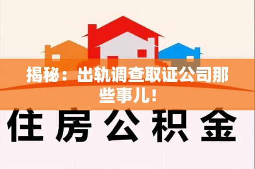 龙南揭秘：出轨调查取证公司那些事儿！