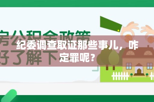 龙南纪委调查取证那些事儿，咋定罪呢？