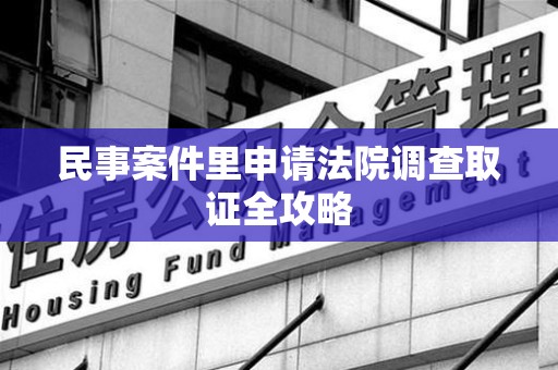 龙南民事案件里申请法院调查取证全攻略