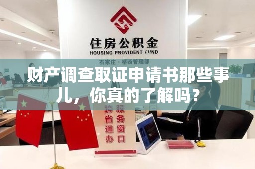 龙南财产调查取证申请书那些事儿，你真的了解吗？