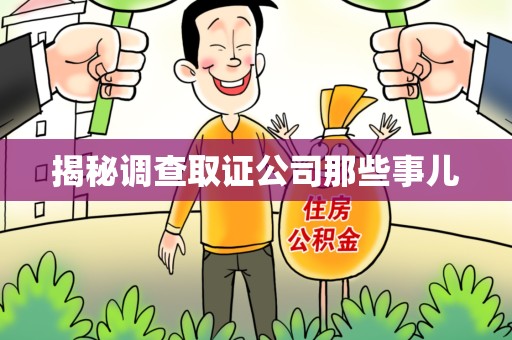 龙南揭秘调查取证公司那些事儿
