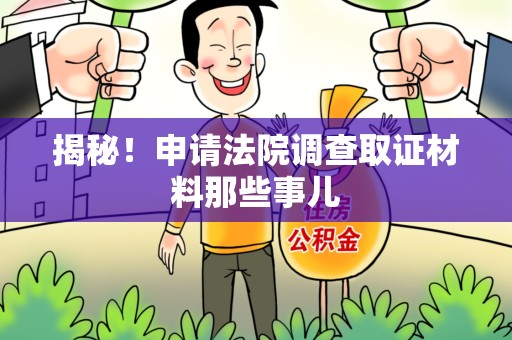 龙南揭秘！申请法院调查取证材料那些事儿