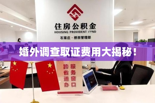 龙南婚外调查取证费用大揭秘！