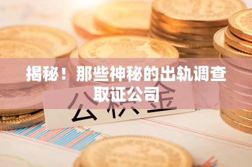 龙南揭秘！那些神秘的出轨调查取证公司