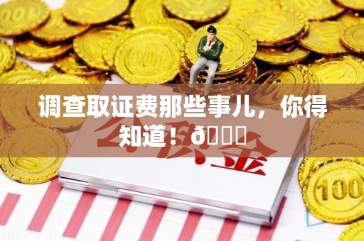 龙南调查取证费那些事儿，你得知道！😎