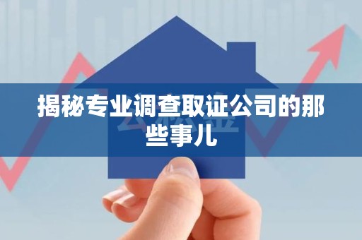 龙南揭秘专业调查取证公司的那些事儿