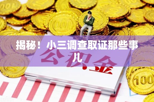 龙南揭秘！小三调查取证那些事儿