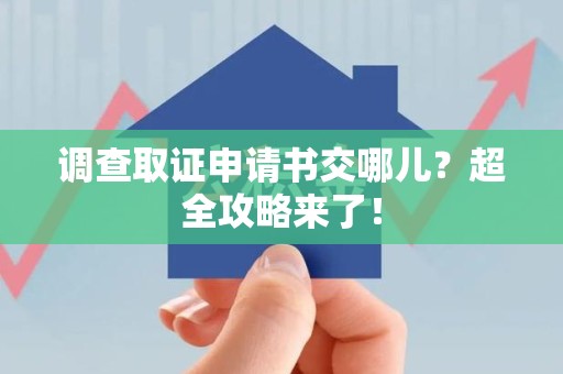 龙南调查取证申请书交哪儿？超全攻略来了！