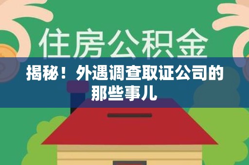 龙南揭秘！外遇调查取证公司的那些事儿