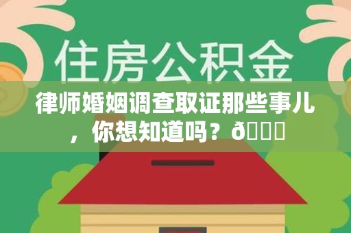 龙南律师婚姻调查取证那些事儿，你想知道吗？😎