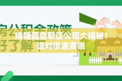 龙南婚姻调查取证公司大揭秘！选对很重要哦