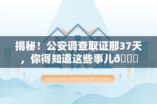 龙南揭秘！公安调查取证那37天，你得知道这些事儿😎