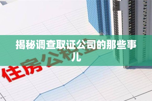 龙南揭秘调查取证公司的那些事儿