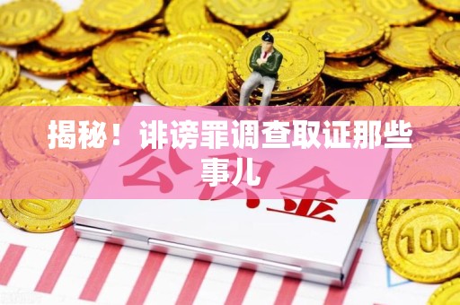 龙南揭秘！诽谤罪调查取证那些事儿